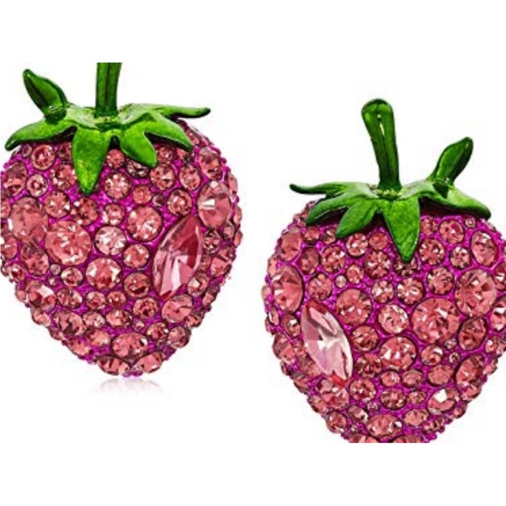 Betsey Johnson Fruity Petals Berry Clip Earrings